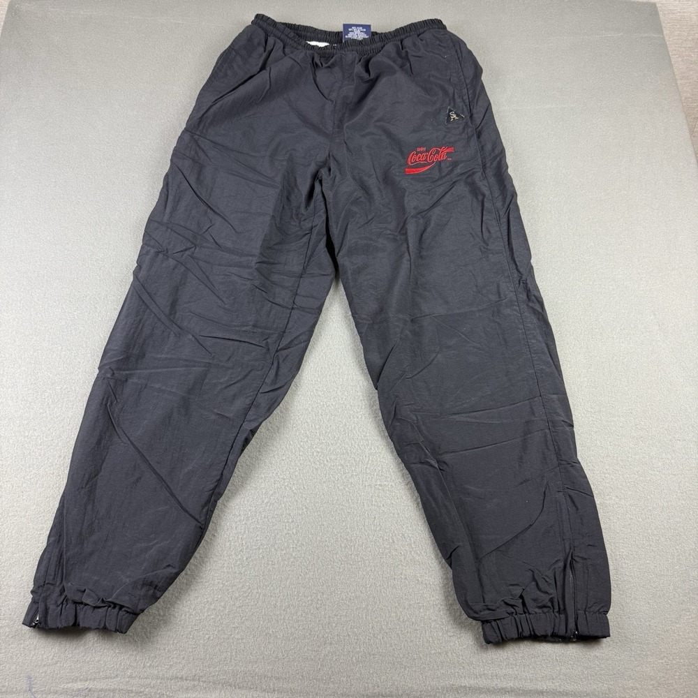 Vintage Coca-Cola Mens Medium Black Track‎ Pants Nylon